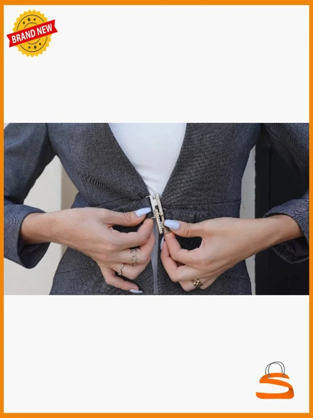 Slim Fit Blazer Pantsuit 2-Piece Business Professional Office Work Attire